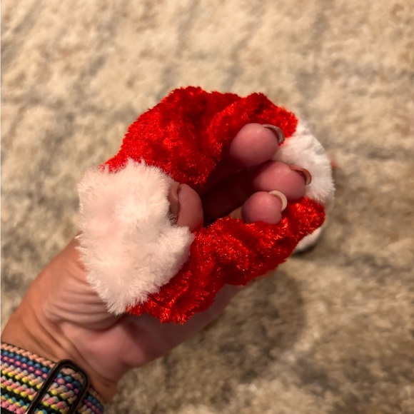 Small Pet Christmas collar scarf Red and White w/matching ankle rings with bells - Picture 9 of 10